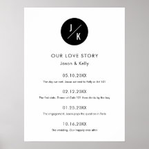 Eenvoudig monogram liefdesverhaal over tijdlijn hu