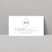 Eenvoudig  Monogram Logo in grijs/rood Visitekaartje