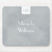 Eenvoudig monogram met de naam Modern Soft Grey Muismat (Voorkant)