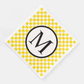 Eenvoudig monogram met geel toetsenbord servet (Hoek)