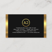 Eenvoudig Monogram Met Gouden Frame Visitekaartje (Achterkant)