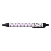 Eenvoudig monogram met lavender Polka Dots Zwarte Inkt Pen (Bodem)