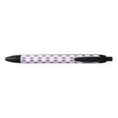 Eenvoudig monogram met lavender Polka Dots Zwarte Inkt Pen (Achterkant)