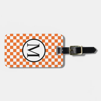 Eenvoudig monogram met Oranje toetsenbord Bagagelabel