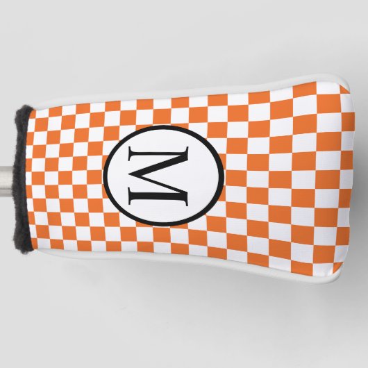Eenvoudig monogram met Oranje toetsenbord Golfheadcover (Voorkant)