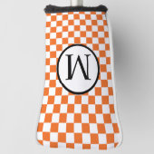 Eenvoudig monogram met Oranje toetsenbord Golfheadcover (Draai 90)