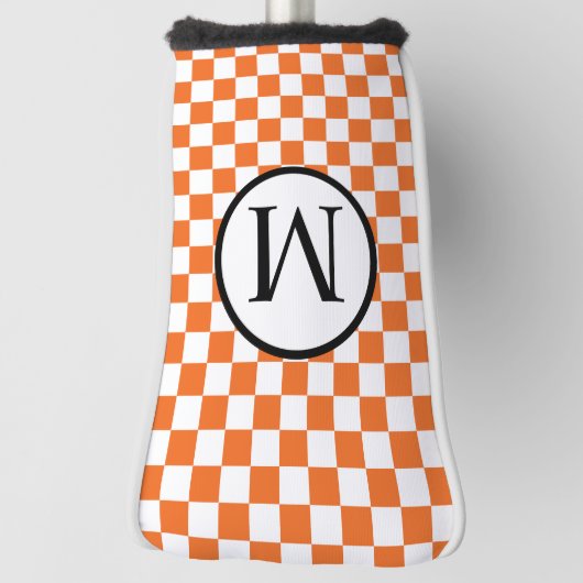 Eenvoudig monogram met Oranje toetsenbord Golfheadcover (Draai 90)