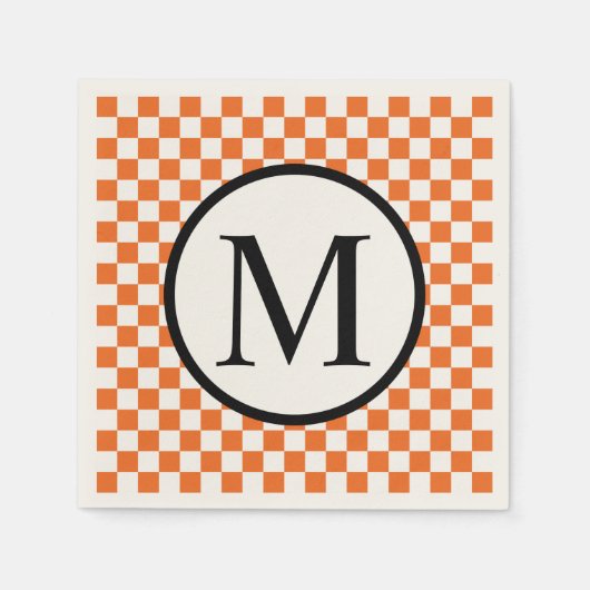 Eenvoudig monogram met Oranje toetsenbord Servetten (Voorkant)