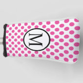 Eenvoudig monogram met roze pooldots golfheadcover (Voorkant)
