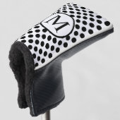 Eenvoudig monogram met zwarte pooldots golfheadcover (3/4 voorkant)