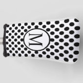 Eenvoudig monogram met zwarte pooldots golfheadcover (Voorkant)