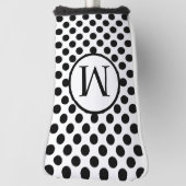 Eenvoudig monogram met zwarte pooldots golfheadcover (Draai 90)