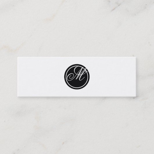 Eenvoudig Monogram Mini Visitekaartje (Voorkant)