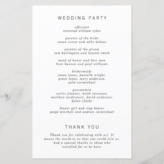 Eenvoudig Monogram minimalistisch modern huwelijks (Achterkant)