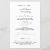 Eenvoudig Monogram Minimalistisch Modern Trouwprog (Achterkant)