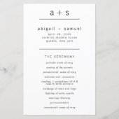 Eenvoudig Monogram Minimalistisch Modern Trouwprog (Voorkant)