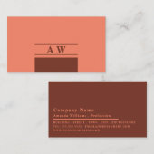 Eenvoudig monogram, minimalistisch visitekaartje (Voorkant / Achterkant)