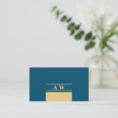 Eenvoudig monogram, minimalistisch visitekaartje (Staand voorkant)