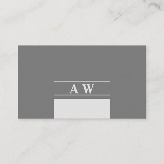 Eenvoudig monogram, minimalistisch visitekaartje (Voorkant)