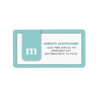 Eenvoudig Monogram Mint Groen Designer Adreslabel Etiket