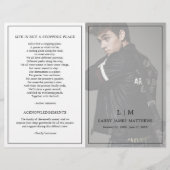 Eenvoudig Monogram Modern Begrafenisprogramma (Voorkant)