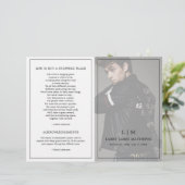 Eenvoudig Monogram Modern Begrafenisprogramma (Staand voorkant)