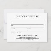 Eenvoudig Monogram Modern Cadeaubon (Voorkant)