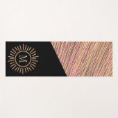 Eenvoudig monogram modern Gold Roze zwart Yogamat (Voorkant (horizontaal))