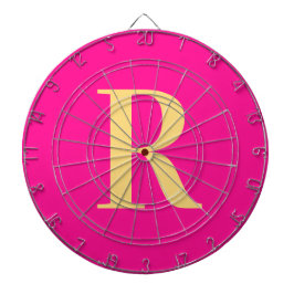 Eenvoudig Monogram Modern Hot Pink Dartbord