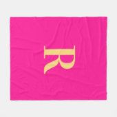 Eenvoudig Monogram Modern Hot Pink Fleece Deken (Voorkant (Horizontaal))