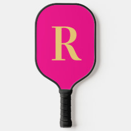 Eenvoudig Monogram Modern Hot Pink Pickleball Paddle