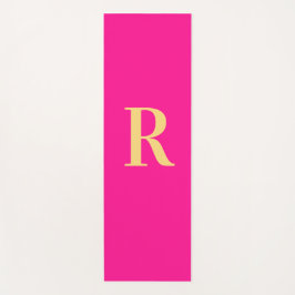 Eenvoudig Monogram Modern Hot Pink Yogamat