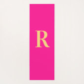 Eenvoudig Monogram Modern Hot Pink Yogamat (Achterkant)