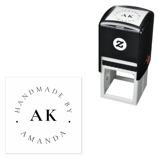 Eenvoudig Monogram Modern Minimalistisch Handgemaa Zelfinktende Stempel (In situ)