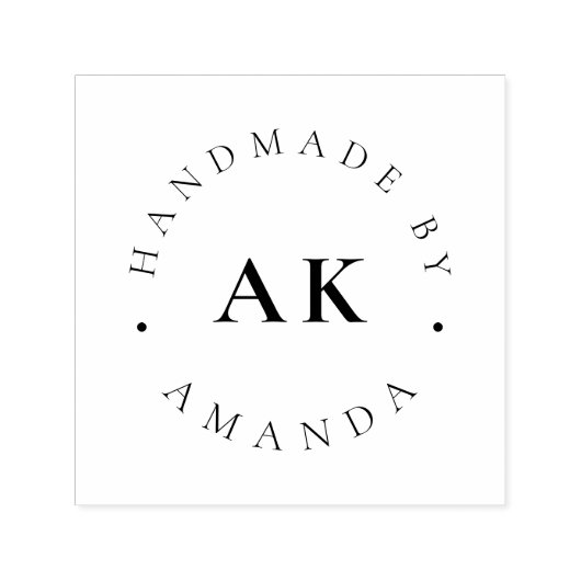 Eenvoudig Monogram Modern Minimalistisch Handgemaa Zelfinktende Stempel (Design)