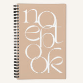 Eenvoudig monogram Modern Minimalistisch Notitieboek (Voorkant)