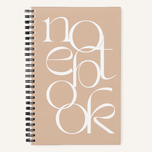 Eenvoudig monogram Modern Minimalistisch Notitieboek (Voorkant)