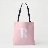 Eenvoudig Monogram Modern Roze Tote Bag (Voorkant)