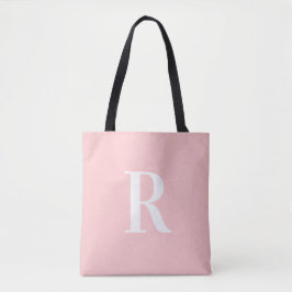 Eenvoudig Monogram Modern Roze Tote Bag