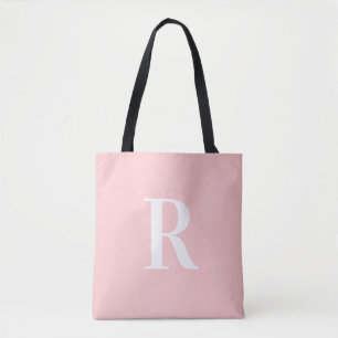 Eenvoudig Monogram Modern Roze Tote Bag