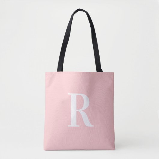 Eenvoudig Monogram Modern Roze Tote Bag (Voorkant)