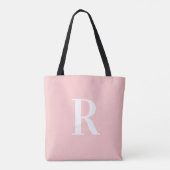 Eenvoudig Monogram Modern Roze Tote Bag (Achterkant)