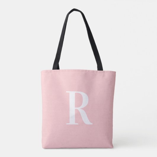 Eenvoudig Monogram Modern Roze Tote Bag (Achterkant)