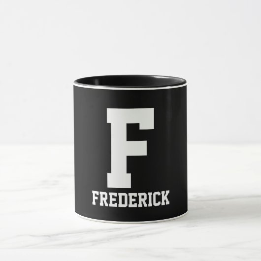 Eenvoudig monogram mok (Midden)