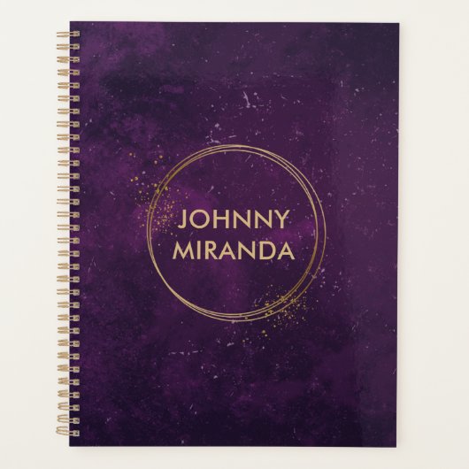 Eenvoudig Monogram Naam maand en Week aan Uitzicht Planner (Voorkant)
