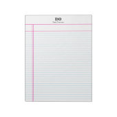 Eenvoudig Monogram Naam Margin College Regeerde No Notitieblok (Linkerzijde)