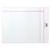 Eenvoudig Monogram Naam Margin College Regeerde No Notitieblok (Voorkant)