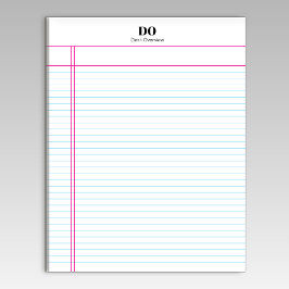 Eenvoudig Monogram Naam Margin College Regeerde No Notitieblok