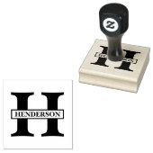 Eenvoudig Monogram Naam Rubberstempel (Gestempeld)