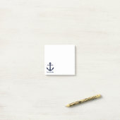 Eenvoudig monogram Nautical Anchor Navy Blue White Post-it® Notes (Op bureau)